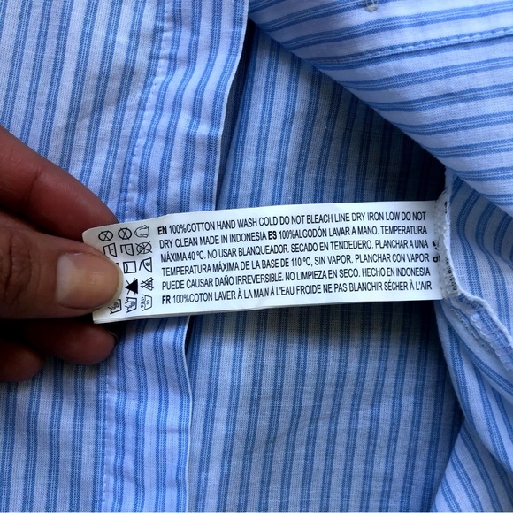 Striped Cap Sleeve Button Down Summer Top - Picture 6 of 6